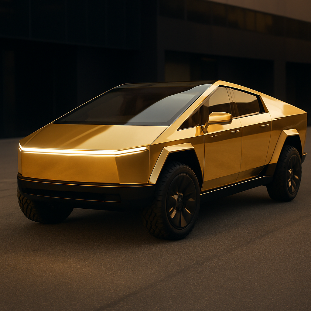 gold shiny cybertruck