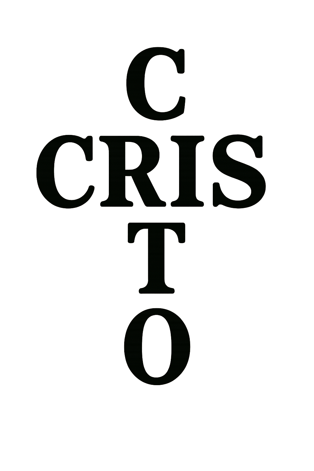 Create a Christian cross using the word Cristo vertically and the word Cris horizontally