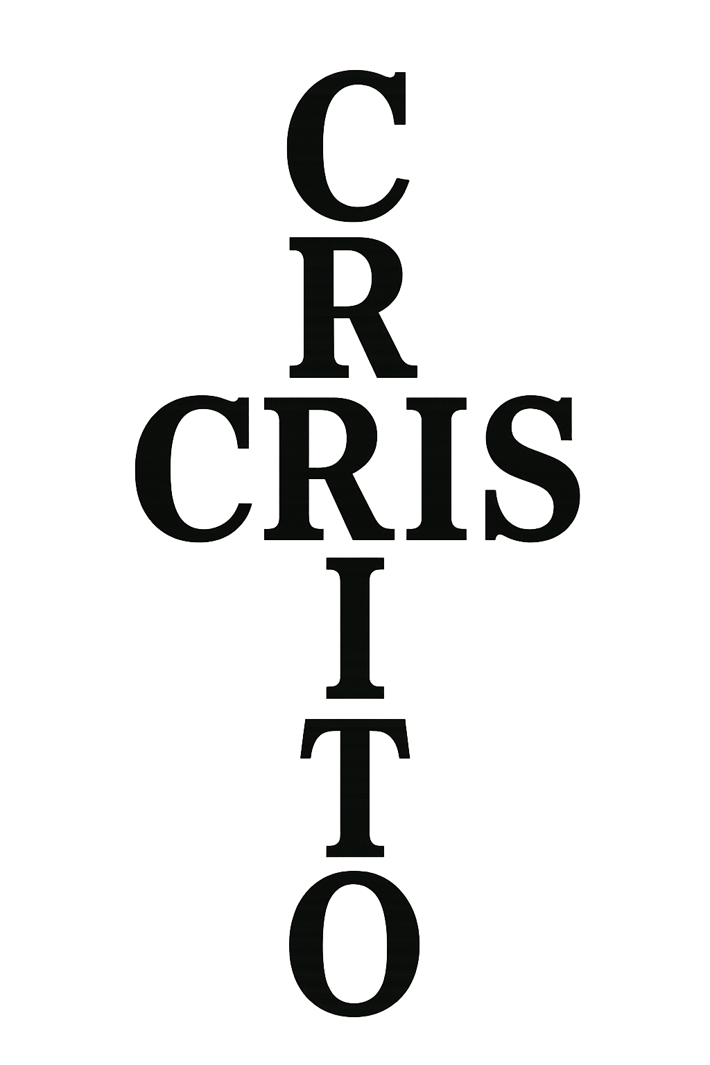 Create a Christian cross using the word Cristo vertically and the word Cris horizontally